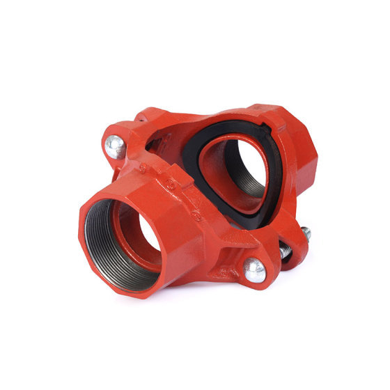 建支牌溝槽管件 消防管件 螺紋機(jī)械四通